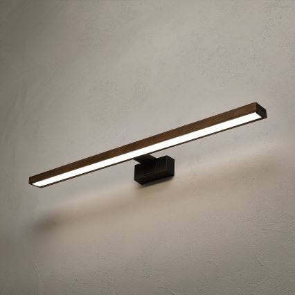 Brilagi - Illuminazione a LED per specchio da bagno 3 in 1 WOODY MIRROR LED/15W/230V 80 cm IP44 nero/rovere noce