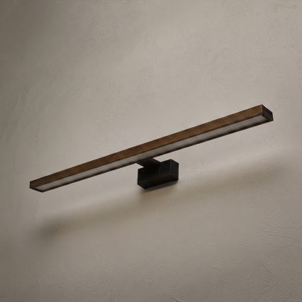 Brilagi - Illuminazione a LED per specchio da bagno 3 in 1 WOODY MIRROR LED/15W/230V 80 cm IP44 nero/rovere noce