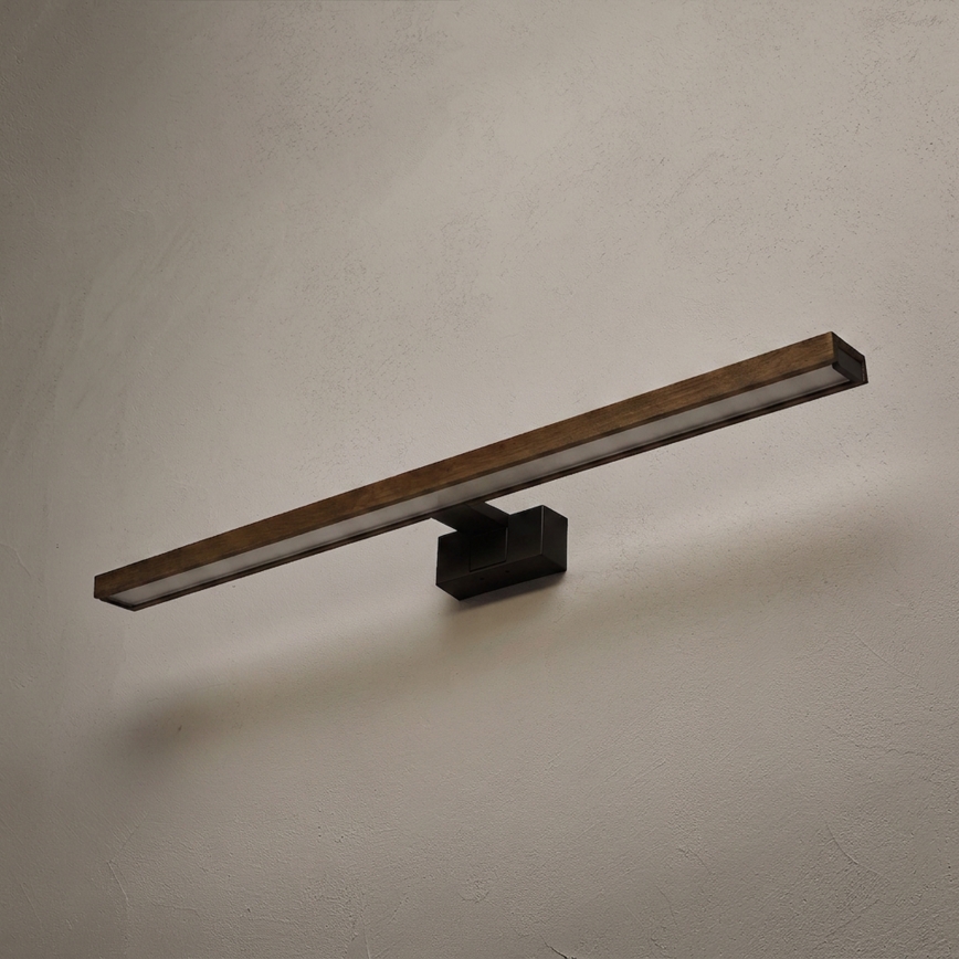 Brilagi - Illuminazione a LED per specchio da bagno 3 in 1 WOODY MIRROR LED/15W/230V 80 cm IP44 nero/rovere noce
