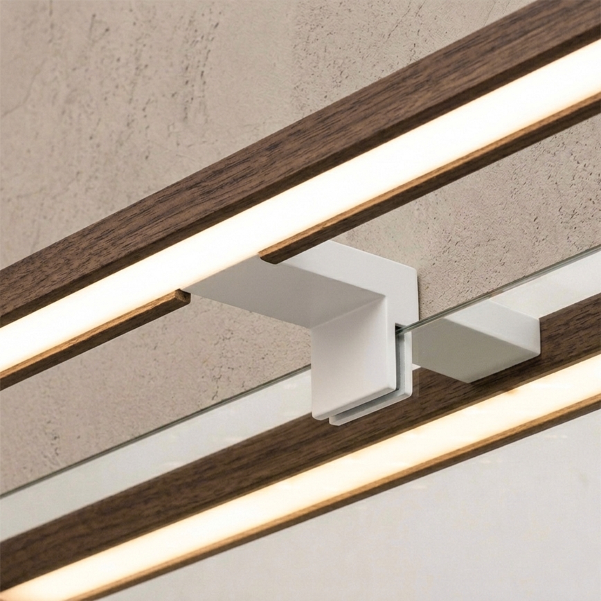 Brilagi - Illuminazione LED per specchio da bagno 3 in 1 WOODY MIRROR LED/8W/230V 40 cm IP44 bianco/rovere