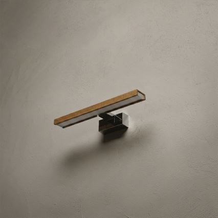 Brilagi - Illuminazione LED per specchio da bagno 3 in 1 WOODY MIRROR LED/8W/230V 40 cm IP44 cromo lucido/rovere