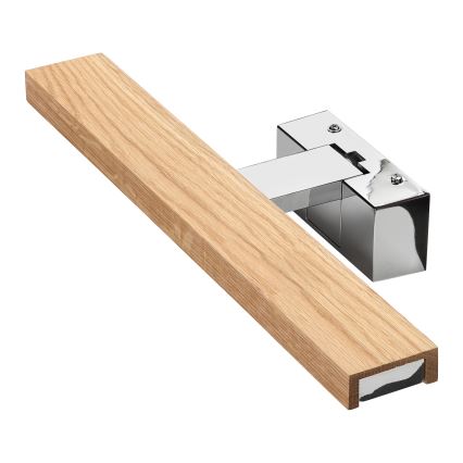 Brilagi - Illuminazione LED per specchio da bagno 3 in 1 WOODY MIRROR LED/8W/230V 40 cm IP44 cromo lucido/rovere