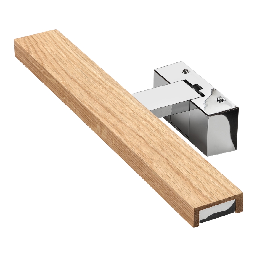 Brilagi - Illuminazione LED per specchio da bagno 3 in 1 WOODY MIRROR LED/8W/230V 40 cm IP44 cromo lucido/rovere