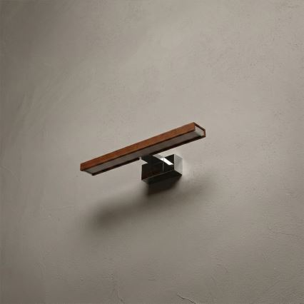 Brilagi - Illuminazione per specchio da bagno 3 in 1 WOODY MIRROR LED/8W/230V 40 cm IP44 cromo lucido/rovere ciliegio