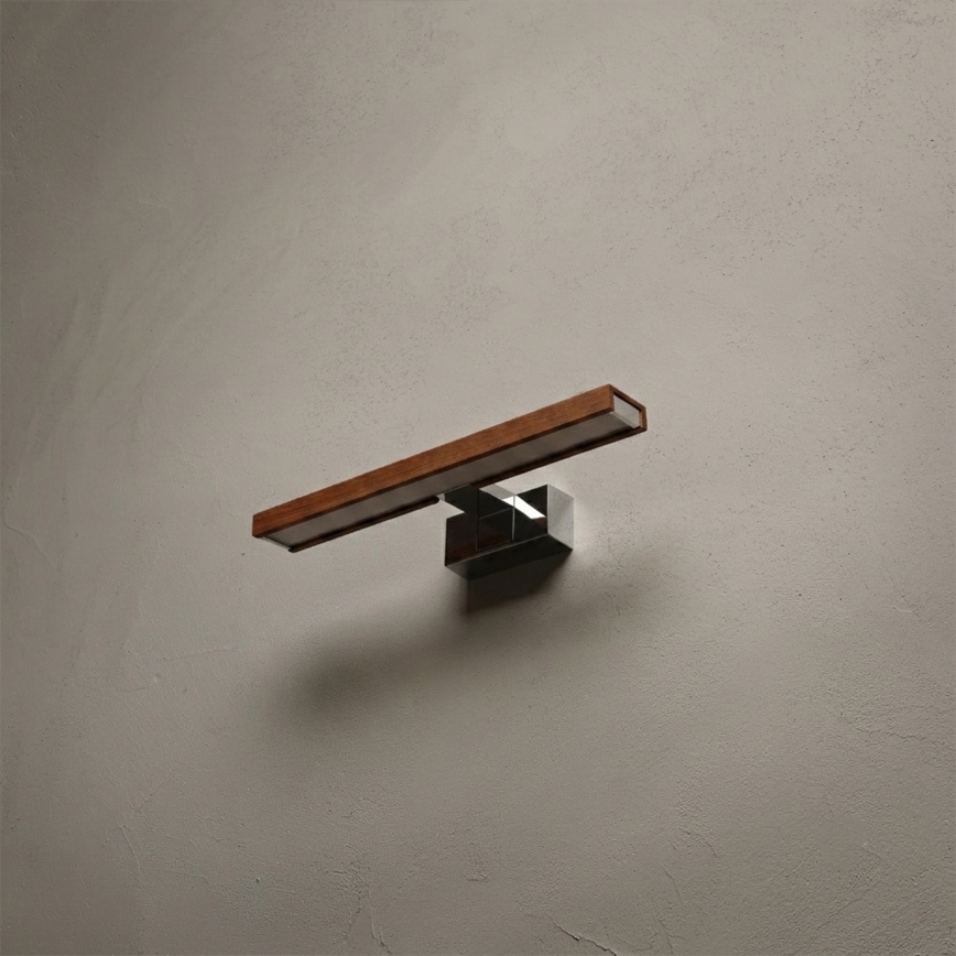 Brilagi - Illuminazione per specchio da bagno 3 in 1 WOODY MIRROR LED/8W/230V 40 cm IP44 cromo lucido/rovere ciliegio