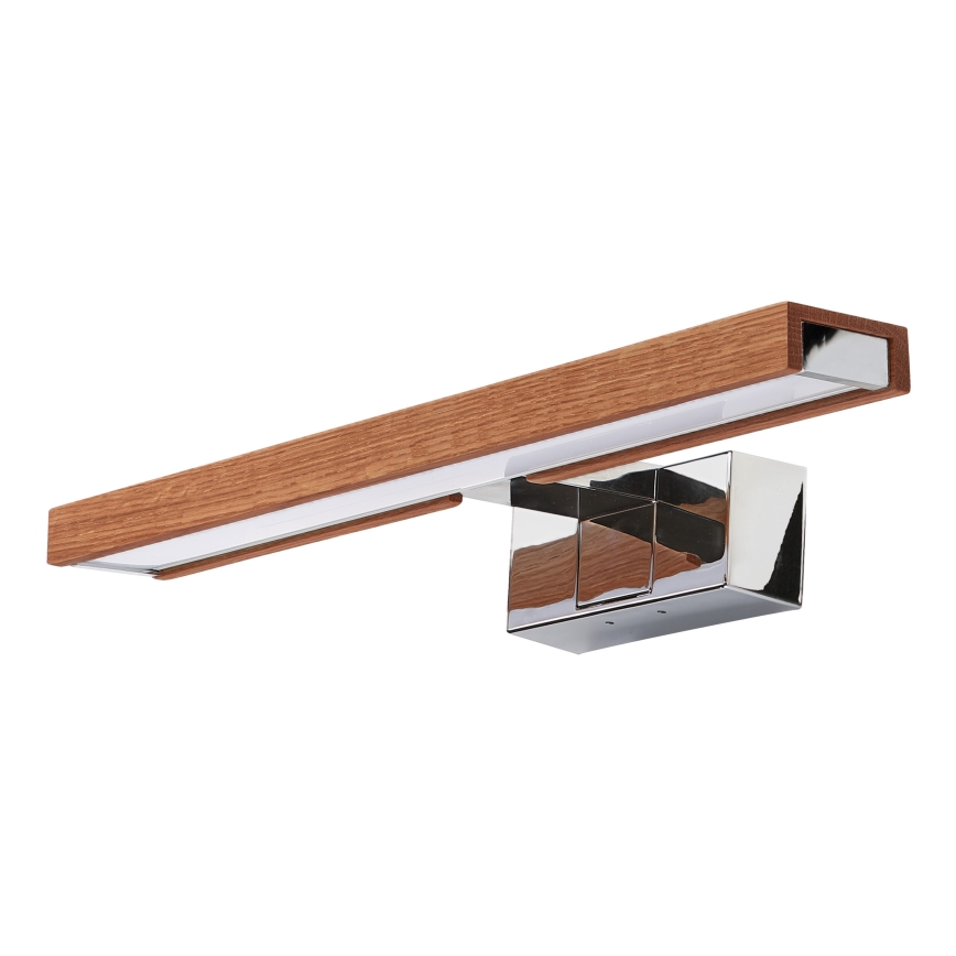 Brilagi - Illuminazione per specchio da bagno 3 in 1 WOODY MIRROR LED/8W/230V 40 cm IP44 cromo lucido/rovere ciliegio