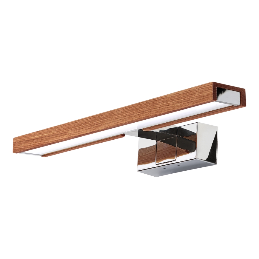 Brilagi - Illuminazione per specchio da bagno 3 in 1 WOODY MIRROR LED/8W/230V 40 cm IP44 cromo lucido/rovere ciliegio