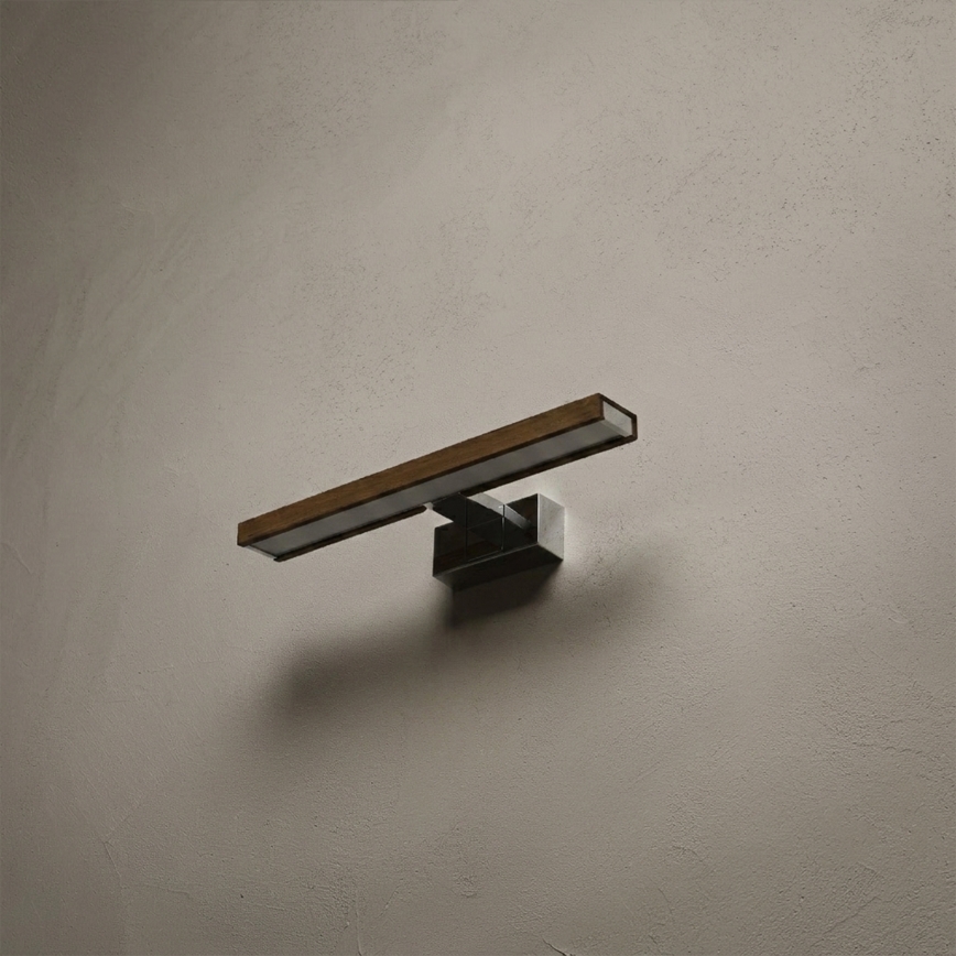 Brilagi - Illuminazione LED per specchio da bagno 3-in-1 WOODY MIRROR LED/8W/230V 40 cm IP44 cromo lucido/rovere noce