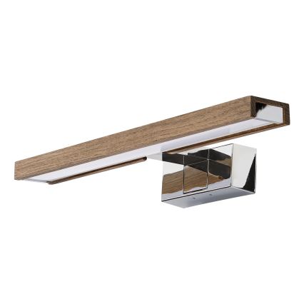 Brilagi - Illuminazione LED per specchio da bagno 3-in-1 WOODY MIRROR LED/8W/230V 40 cm IP44 cromo lucido/rovere noce