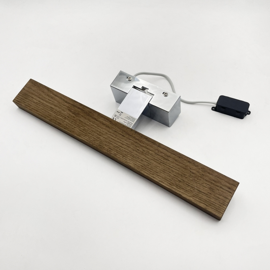 Brilagi - Illuminazione LED per specchio da bagno 3-in-1 WOODY MIRROR LED/8W/230V 40 cm IP44 cromo lucido/rovere noce