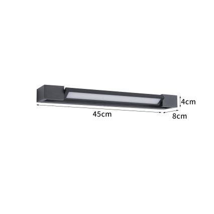 Brilagi - Illuminazione LED per specchio da bagno AQUA LINE LED/12W/230V 45 cm IP44 nero CRI 90