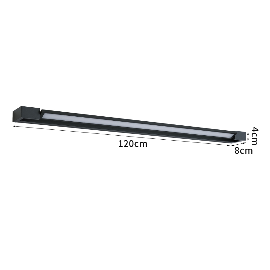 Brilagi - Illuminazione a LED per specchio da bagno AQUA LINE LED/36W/230V 120 cm IP44 nero CRI 90