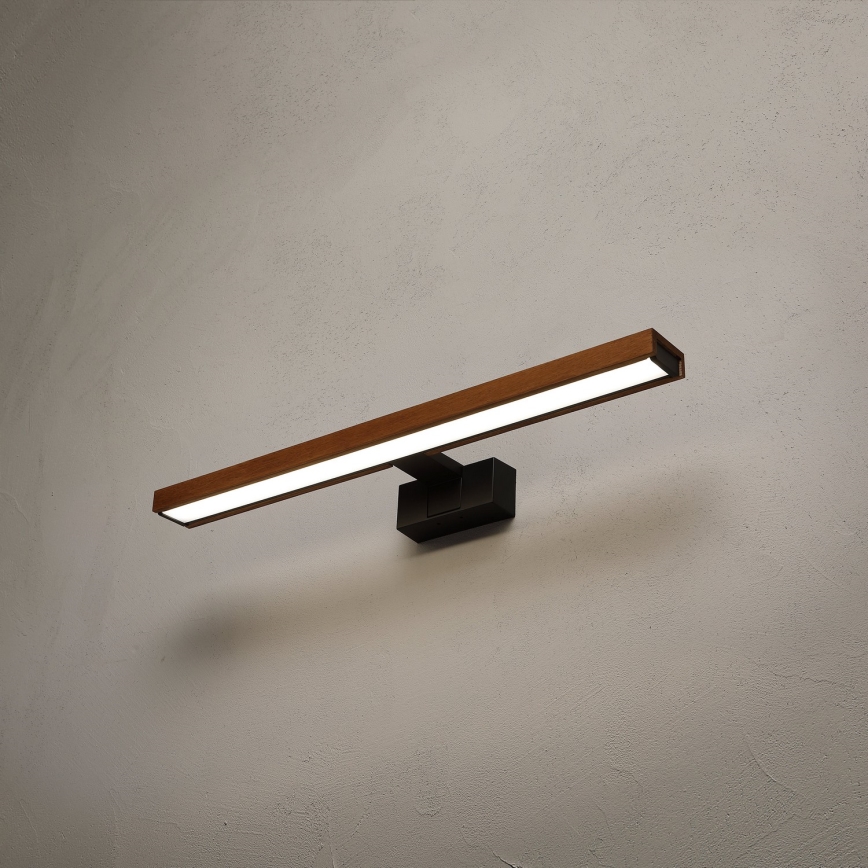 Brilagi - Illuminazione LED per specchio da bagno WOODY MIRROR 3 in 1 LED/12W/230V 60 cm IP44 nero/rovere ciliegio
