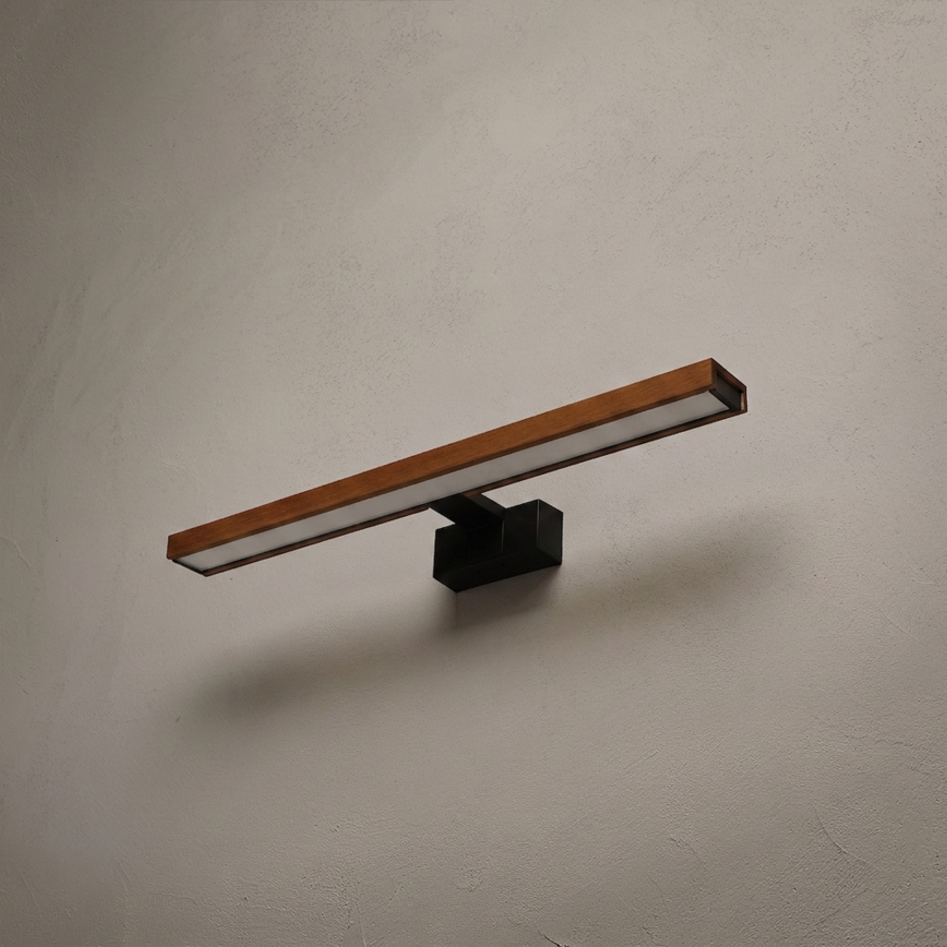 Brilagi - Illuminazione LED per specchio da bagno WOODY MIRROR 3 in 1 LED/12W/230V 60 cm IP44 nero/rovere ciliegio