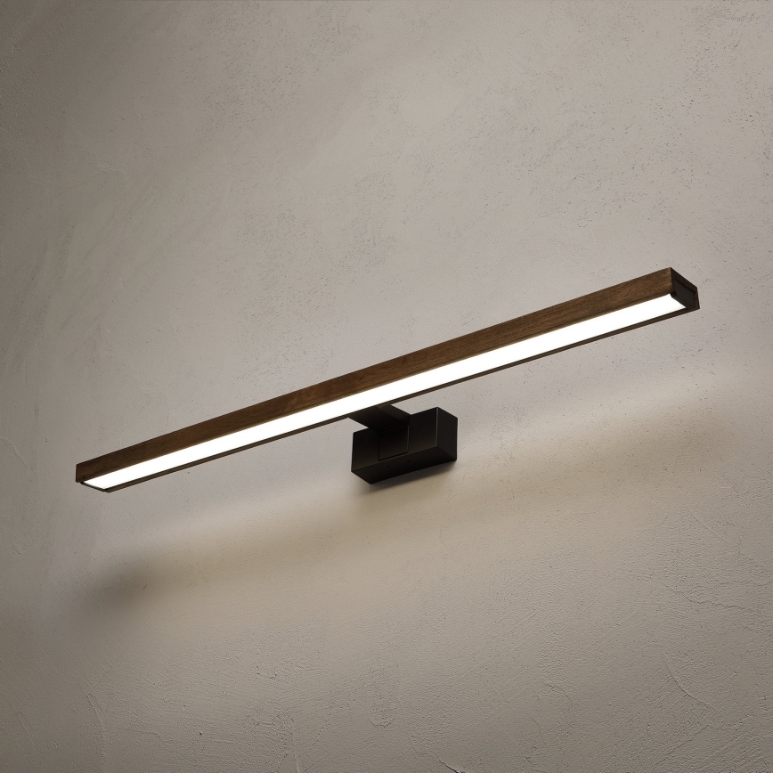 Brilagi - Illuminazione LED per specchio da bagno WOODY MIRROR 3 in 1 LED/15W/230V 80 cm IP44 nero/rovere noce