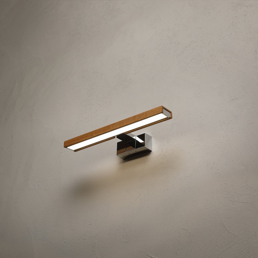 Brilagi - Illuminazione LED per specchio da bagno WOODY MIRROR 3 in 1 LED/8W/230V 40 cm IP44 cromo lucido/rovere