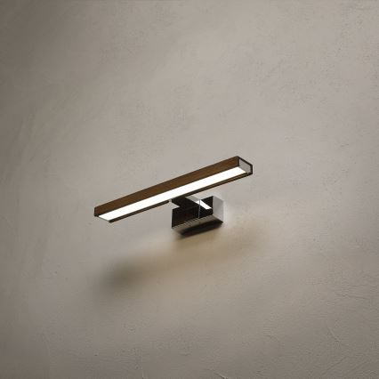 Brilagi - Illuminazione LED per specchio da bagno WOODY MIRROR 3 in 1 LED/8W/230V 40 cm IP44 cromo lucido/rovere/noce