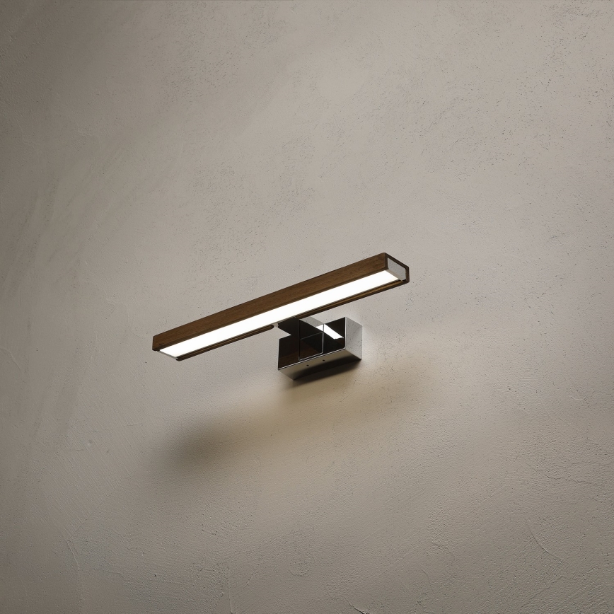 Brilagi - Illuminazione LED per specchio da bagno WOODY MIRROR 3 in 1 LED/8W/230V 40 cm IP44 cromo lucido/rovere/noce