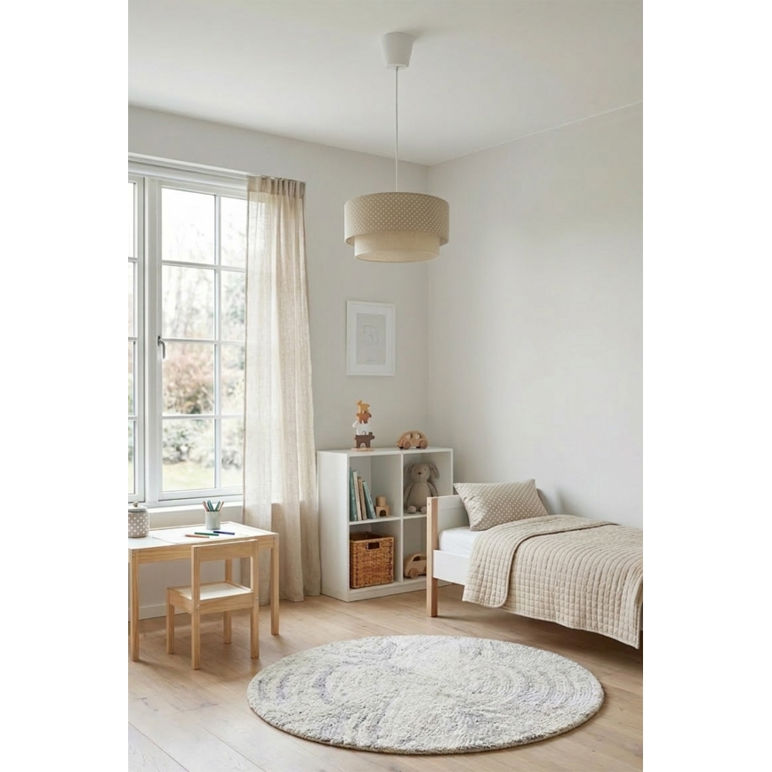 Brilagi - Lampadario LED sospeso su cavo BOHO BOBO 1xE27/60W/230V Ø 40 cm a pois beige/crema