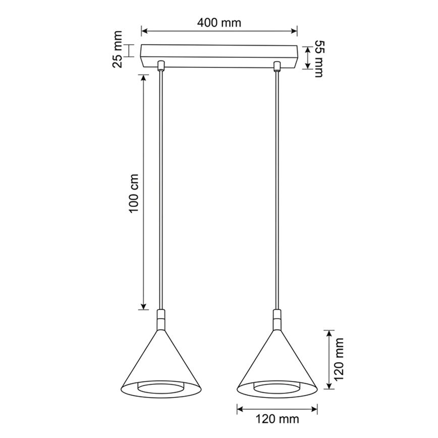 BRILAGI - LED Lampada a sospensione con cavo CONE DOUBLE 2xGX53/15W/230V bianca