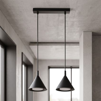 BRILAGI - LED Lampada a sospensione con cavo CONE DOUBLE 2xGX53/15W/230V nera