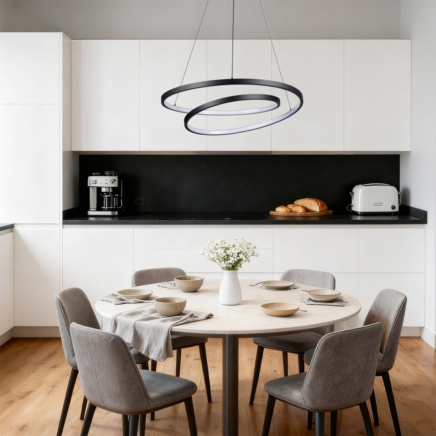 Brilagi - Lampada a sospensione dimmerabile su cavo TWISTER LED/48W/230V 3000-6000K Ø 50 cm nero + telecomando