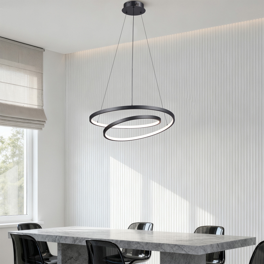 Brilagi - Lampada a sospensione dimmerabile su cavo TWISTER LED/48W/230V 3000-6000K Ø 50 cm nero + telecomando