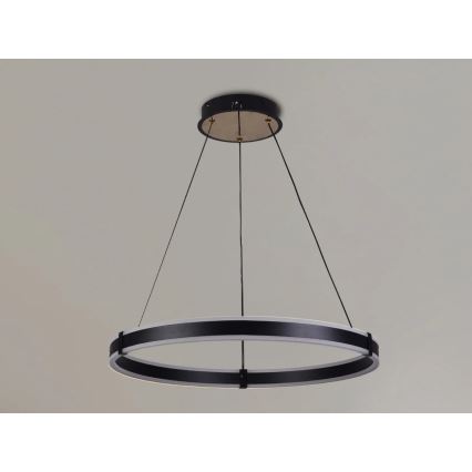 Brilagi - Lampadario dimmerabile a sospensione con cavo CIRCLE LED/85W/230V 3000-6500K Ø 60 cm nero/oro + telecomando