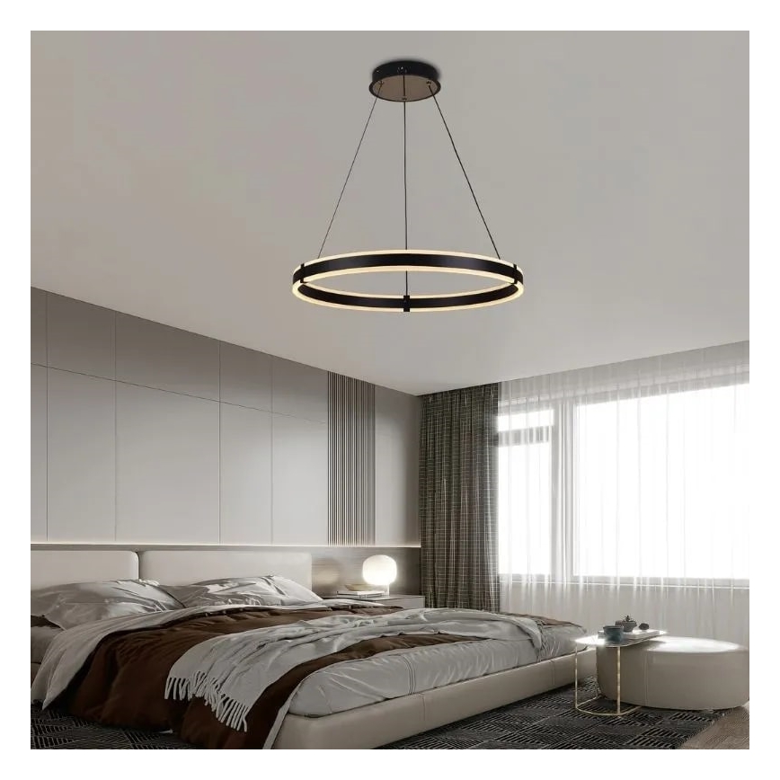 Brilagi - Lampada a sospensione LED dimmerabile su cavo CIRCLE LED/85W/230V 3000-6500K diam. 60 cm nero + telecomando