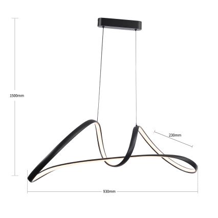 Brilagi - Lampadario LED dimmerabile a sospensione su cavo TWISTER LED/60W/230V 3000-6000K nero + telecomando