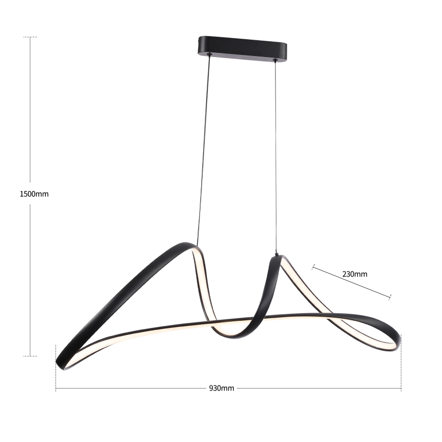 Brilagi - Lampadario LED dimmerabile a sospensione su cavo TWISTER LED/60W/230V 3000-6000K nero + telecomando