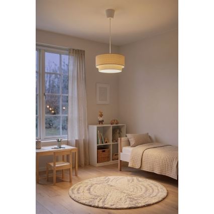 Brilagi - Lampadario LED su cavo BOHO BOBO 1xE27/10W/230V Ø 40 cm, motivo a pois beige/crema