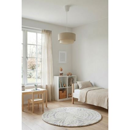 Brilagi - Lampadario LED su cavo BOHO BOBO 1xE27/10W/230V Ø 40 cm, motivo a pois beige/crema