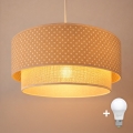 Brilagi-LED Lampada a sospensione su cavo BOHO BOBO 1xE27/60W/230V Ø 40 cm a pois beige/crema.