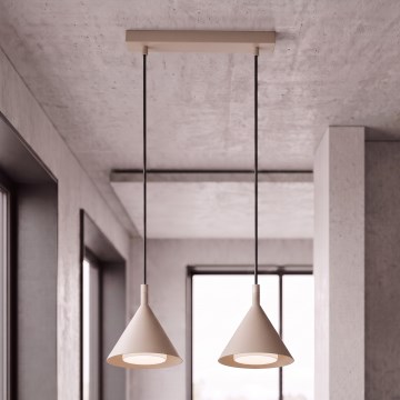 BRILAGI - LED Lampada a sospensione su cavo CONE DOUBLE 2xGX53/15W/230V beige