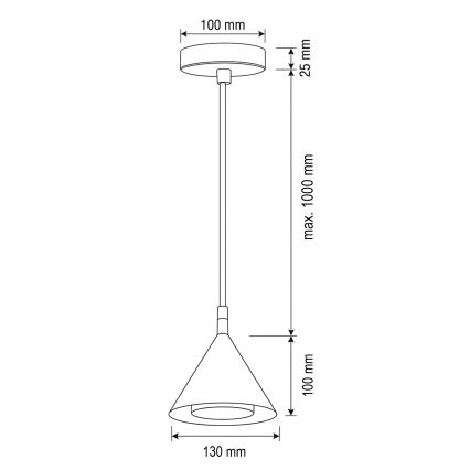 BRILAGI - LED Lampada a sospensione su cavo CONE SINGLE 1xGX53/15W/230V nera