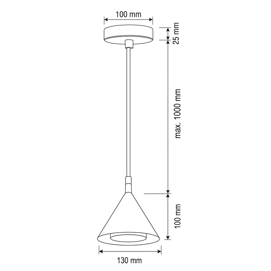 BRILAGI - LED Lampada a sospensione su cavo CONE SINGLE 1xGX53/15W/230V nera