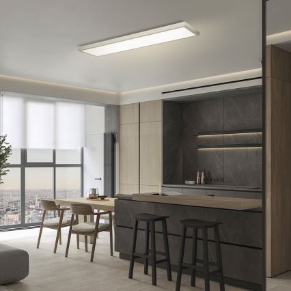Brilagi - Lampada da soffitto dimmerabile a LED per bagno FRAME SMART LED/50W/230V 120x30 cm 3000-6000K IP44 argento + telecomando