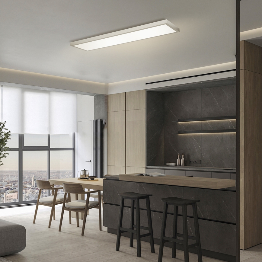 Brilagi - Lampada da soffitto dimmerabile a LED per bagno FRAME SMART LED/50W/230V 120x30 cm 3000-6000K IP44 argento + telecomando