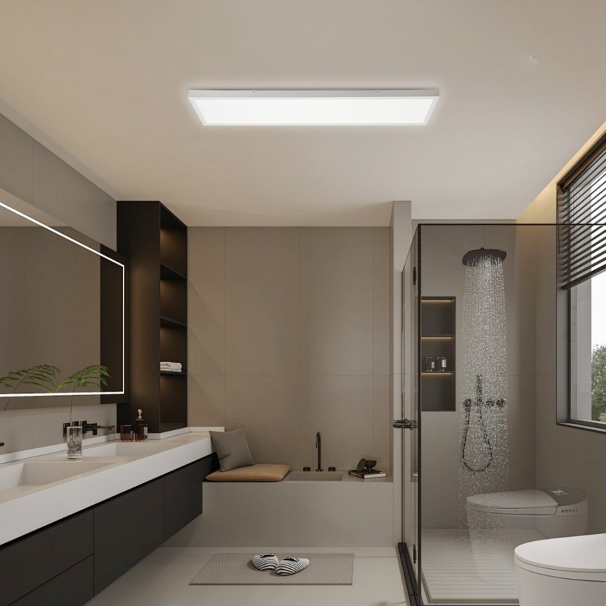 Brilagi - Plafoniera dimmerabile a LED per bagno FRAME SMART LED/50W/230V 120x30 cm 3000-6000K IP44 bianca + telecomando