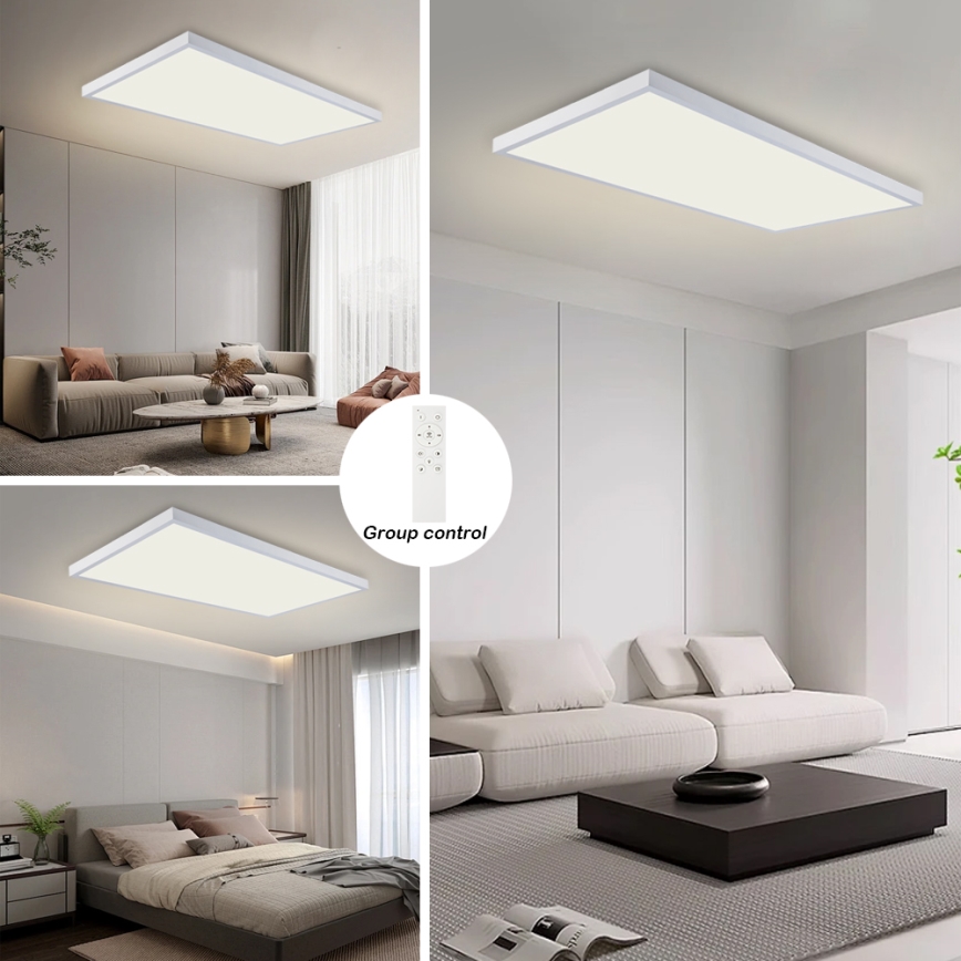 Brilagi - Plafoniera da bagno dimmerabile a LED FRAME SMART LED/96W/230V 120x60 cm 3000-6000K IP44 bianca + telecomando