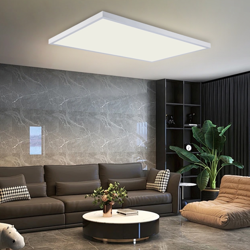 Brilagi - Plafoniera da bagno dimmerabile a LED FRAME SMART LED/96W/230V 120x60 cm 3000-6000K IP44 bianca + telecomando