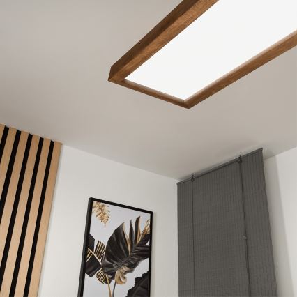 Brilagi - Plafoniera a LED per bagno WOODY FRAME LED/50W/230V 120x30 cm IP44, finitura rovere ciliegio