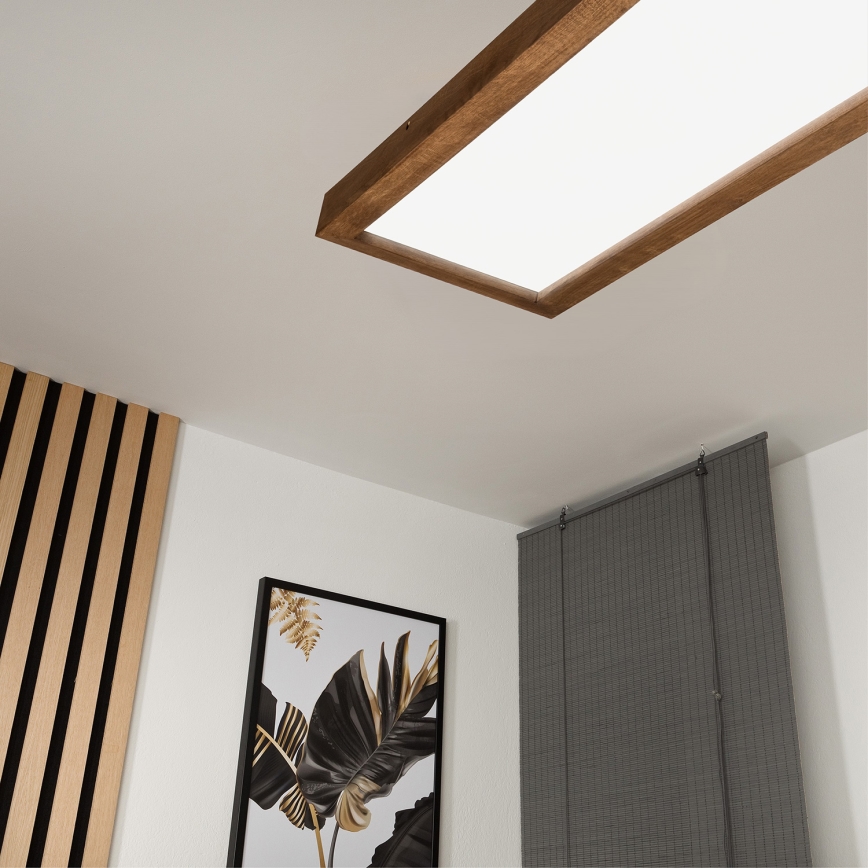 Brilagi - Plafoniera a LED per bagno WOODY FRAME LED/50W/230V 120x30 cm IP44, finitura rovere ciliegio