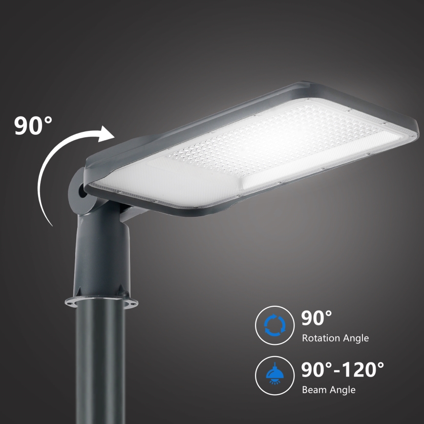 Brilagi - Lampione stradale LED da esterno con palo e snodo da 4 m URBANLIGHT LED/200W/230V antracite IP65