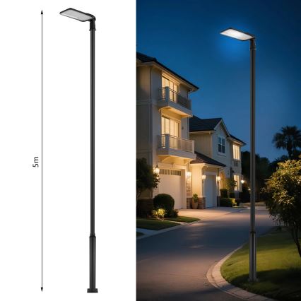Brilagi - Lampione stradale LED da esterno con palo snodato da 5 m URBANLIGHT LED/200W/230V nero IP65