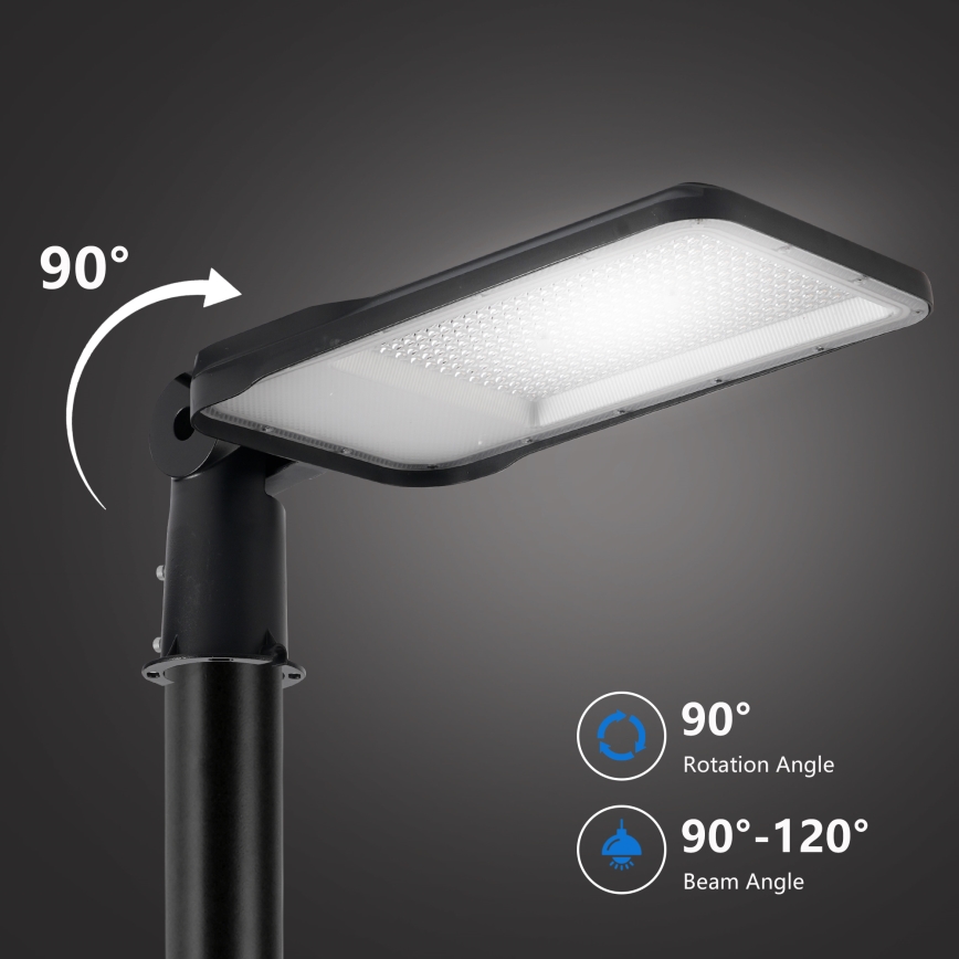 Brilagi - Lampione stradale LED da esterno con palo e snodo 4 m URBANLIGHT LED/200W/230V nero IP65