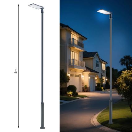 Brilagi - Lampione stradale LED per esterni con palo e snodo 5 m URBANLIGHT LED/200W/230V antracite IP65