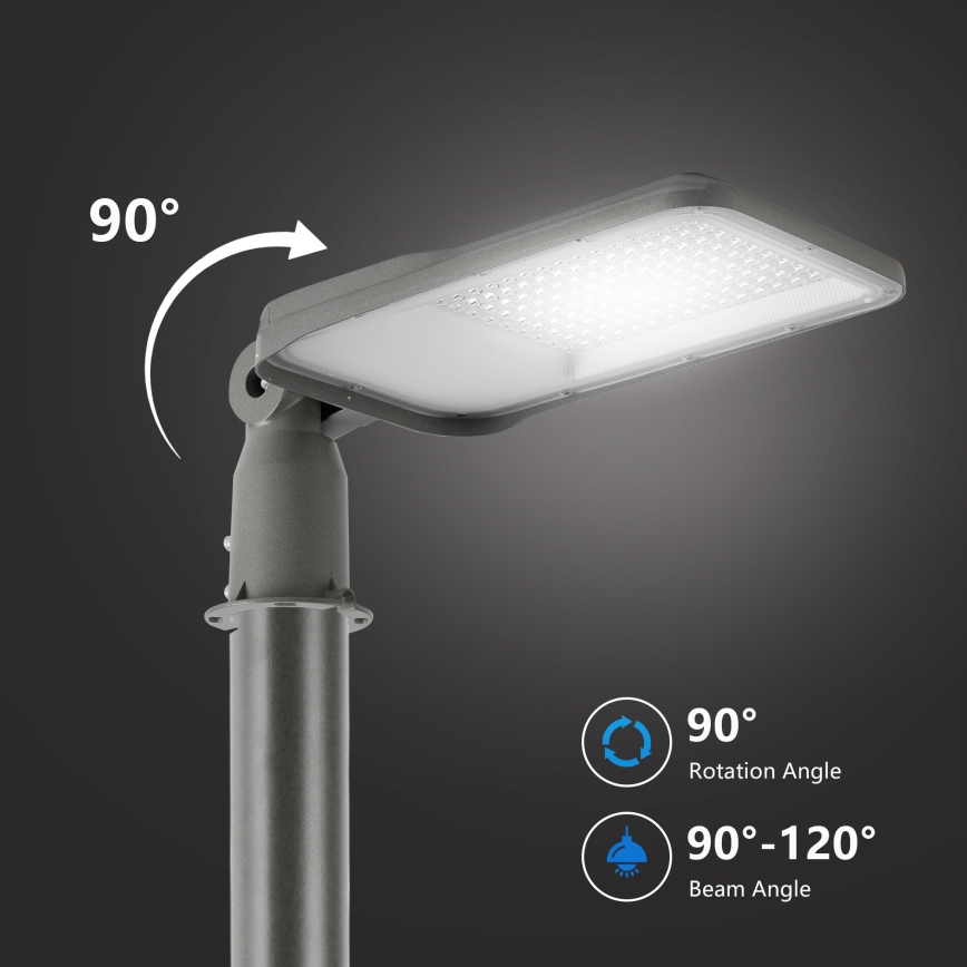 Brilagi - Lampione stradale LED da esterno con palo e snodo 3 m URBANLIGHT LED/100W/230V grigio IP65