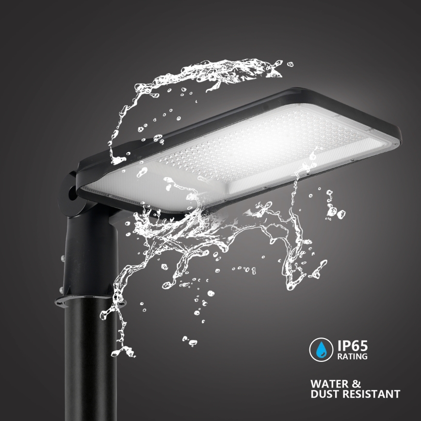 Brilagi - Lampada stradale LED da esterno con palo e snodo 3 m URBANLIGHT LED/200W/230V nero IP65